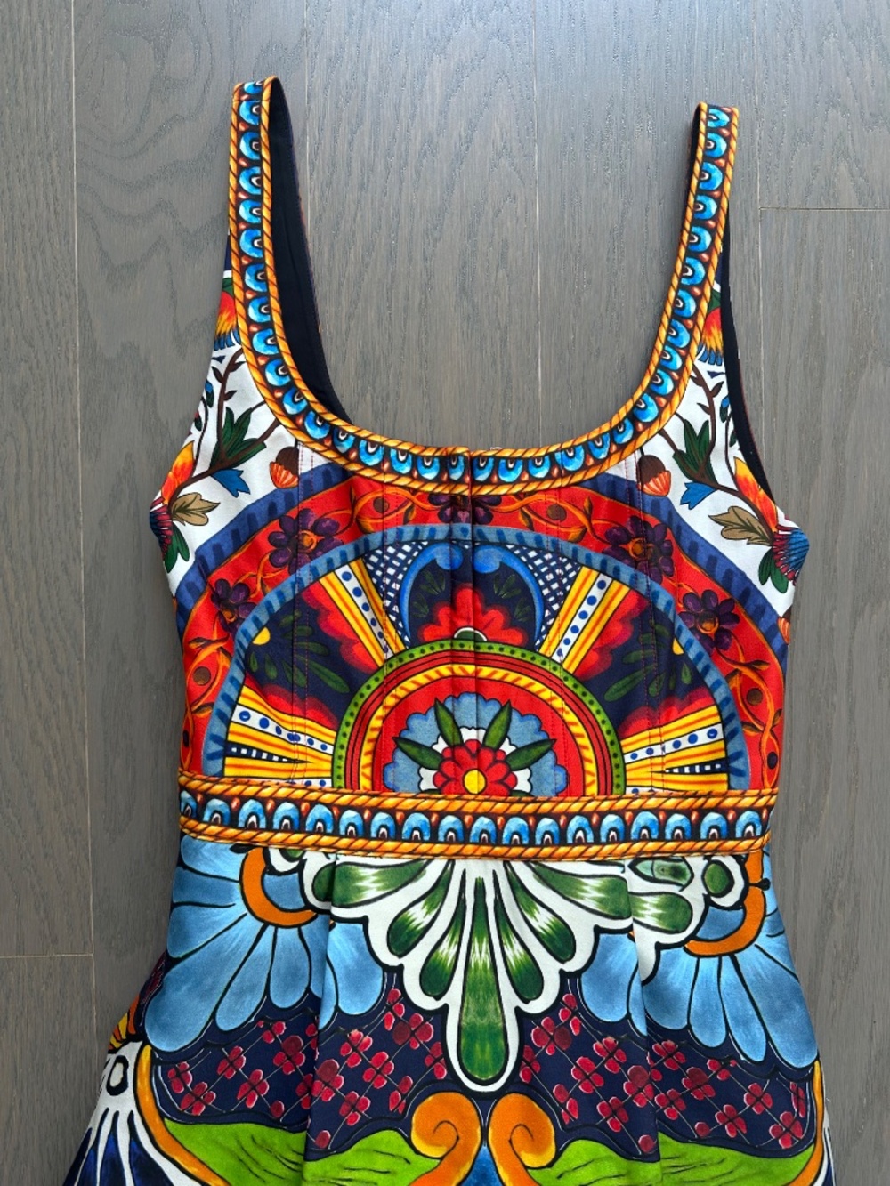 Alice + Olivia DIANA Multicolored Midi Dress Corset - Size 2 - Picture 5 of 9